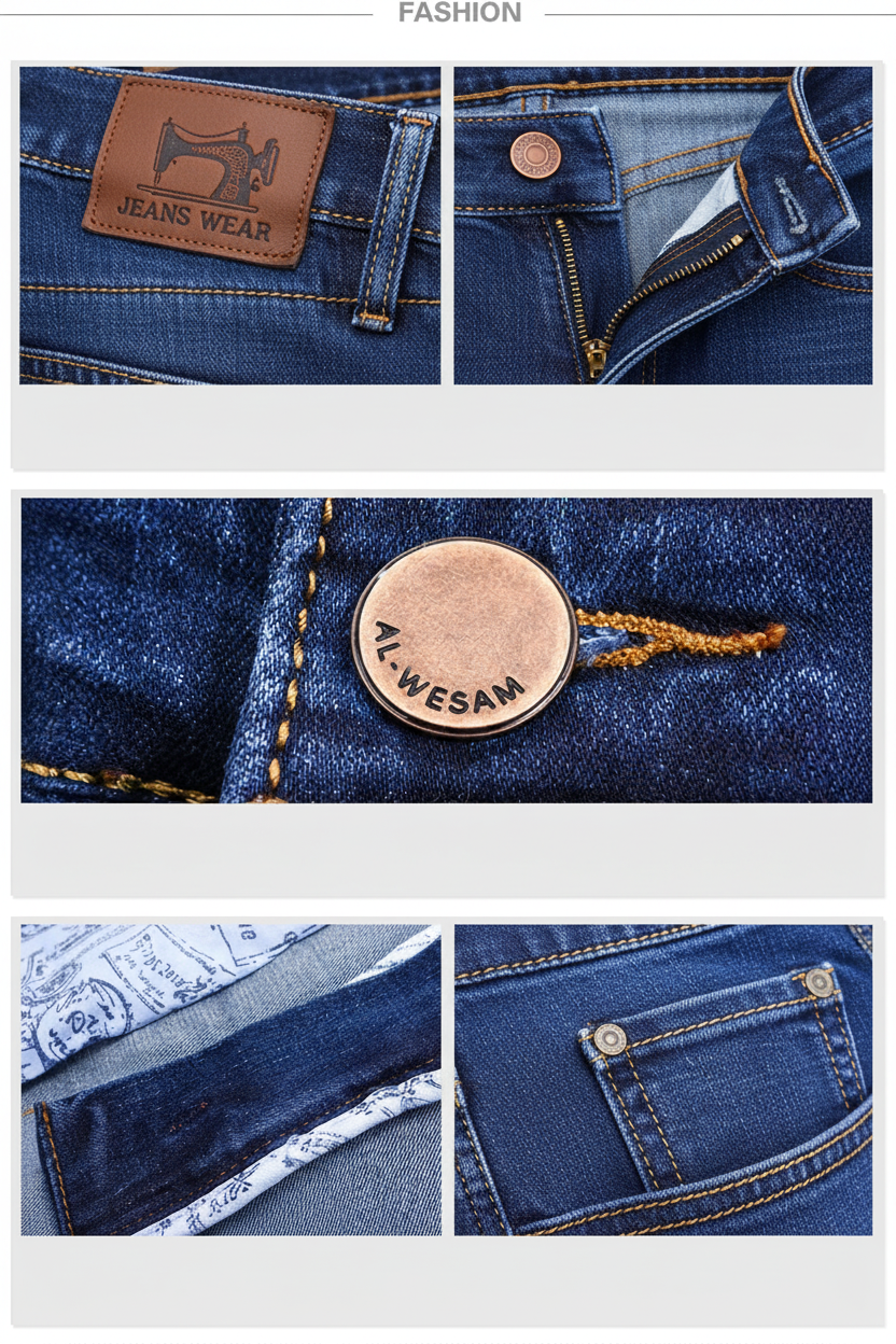 Mens slim fit jeans stretch denim trousers