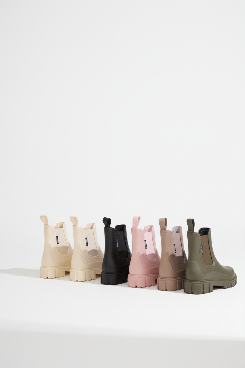 Women’s Chelsea Rain Boots | Ankle Boots with Chunky Sole