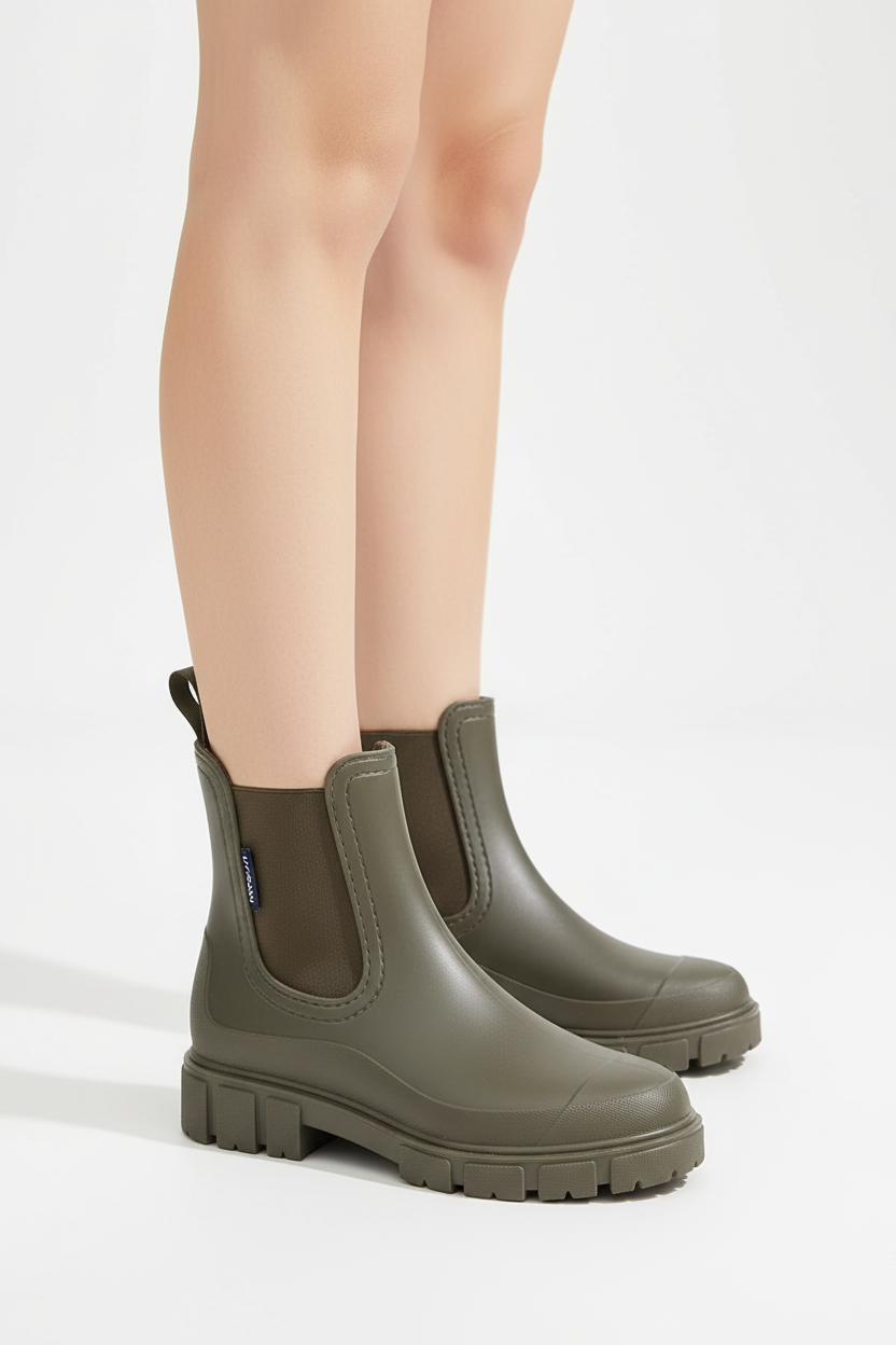 Women’s Chelsea Rain Boots | Ankle Boots with Chunky Sole