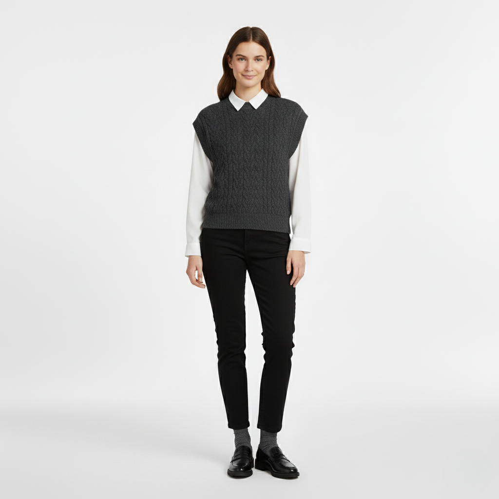 Cable Knit Sweater Vest