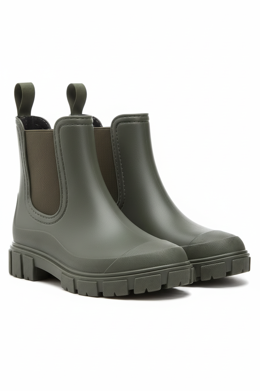 Women’s Chelsea Rain Boots | Ankle Boots with Chunky Sole