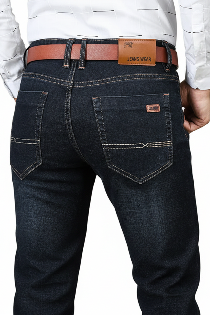 Mens slim fit jeans stretch denim trousers