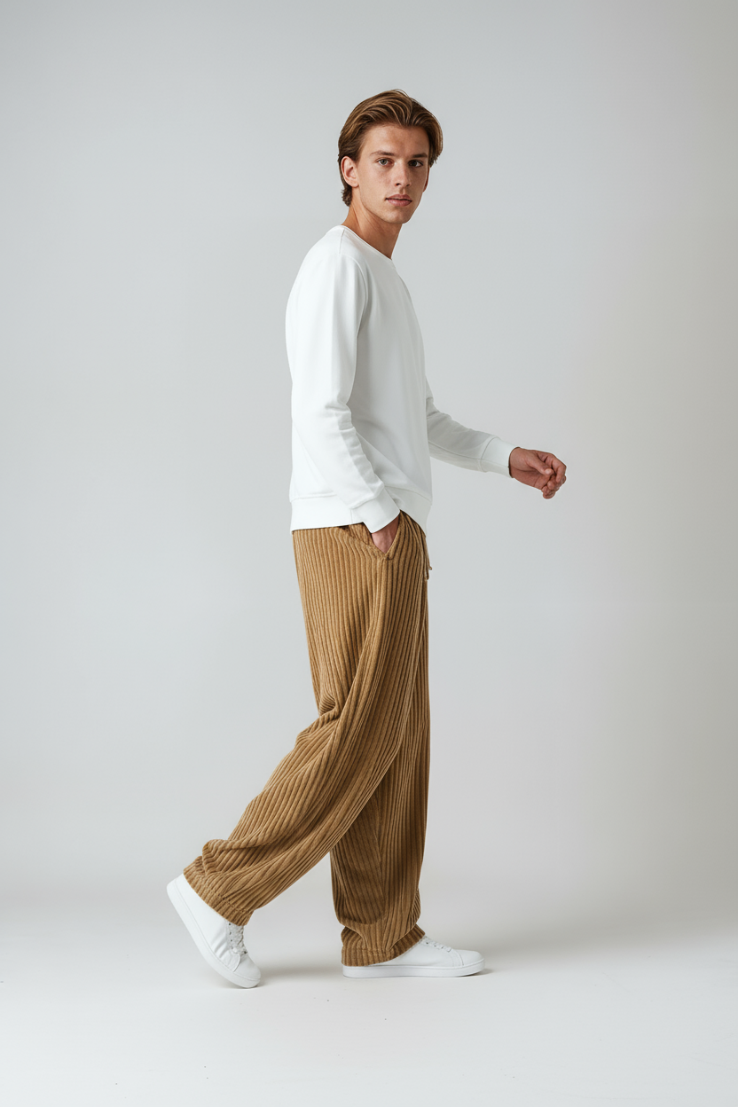 Mens oversized trousers with relaxed fit sweatshirt